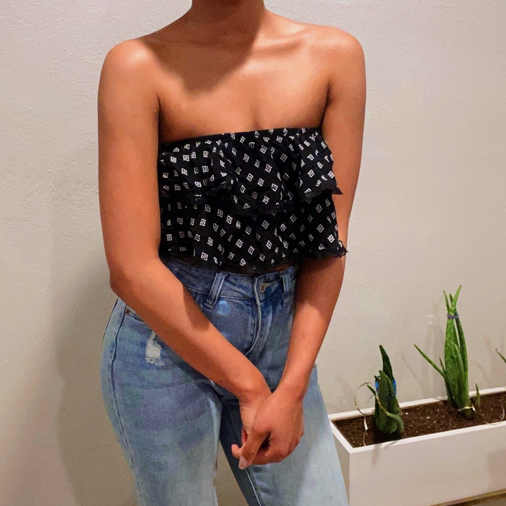 Beautiful Bohemian Pattern Bandeau Strapless Top